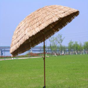 TEMU 라운드 스트로우 디자인 썬넘버렐라 - 해변, 정원, 파티오 및 공원을 위한 견고한 철제 프레임이 있는 100% 폴리에스터 브라운 야외 그늘막 - 휴대용 다목적 자외선 차단, 비치 선 보호 | 러스틱 비치 액세서리 | 폴리에스터 원단