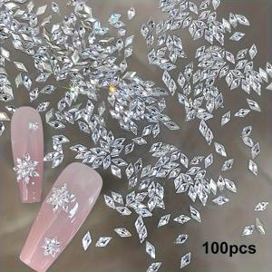 TEMU 100/300개 화이트 로마스 네일 아트, 3mm 미니 로마스 라인스톤, DIY 장식용 네일 스톤|네일아트