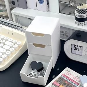 TEMU 미니 데스크 정리함 - 화장품, 메이크업 및 사무용품을 위한 서랍이 있는 가벼운 플라스틱 보관함, 카운터 정리함|현대 데스크 액세서리|내구성 있는 플라스틱 보관함, 데스크 서랍 정리함, 보관 서랍