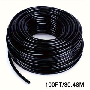 TEMU 1/4 인치 방수 관 - 200ft/6096cm/2400in, 효율적인 정원, 잔디 및 발코니 수분 공급을 위한 유연한 검은 플라스틱, 유럽 및 미국 스레드 표준, 내구성 있는 플라스틱 관, 정원 관개|세련된 검은 관|내구성 있는 플라스틱 관, 정원 수분 시스템