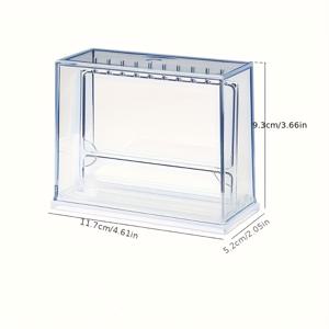 TEMU 수집품 및 열쇠고리용 미니 투명 디스플레이 케이스 - 먼지 방지 스택 가능 보관 상자, 뚜껑이 있는 투명 PS 소재, 홈 데코, 테이블 정리, 열쇠고리 디스플레이 케이스, 장식 디스플레이, 현대적인 미학, 내구성 있는 구조, 수집가용