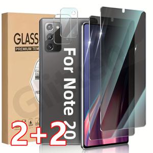 TEMU 갤럭시 노트 20용 프라이버시 스크린 프로텍터 + 카메라 보호 세트, 2+2개, 9H 강화 유리 고화질 방수, 지문解锁 지원, 터치 감각, 노트 20 6.7인치에 적합