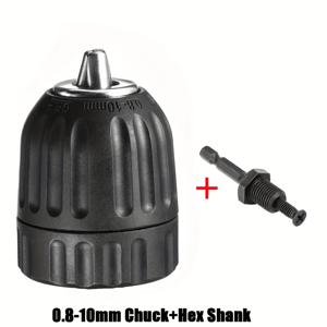 TEMU 키レス 드릴 척 컨버터, 탄소강, 0.8mm~10mm 클램핑 범위, 3/8