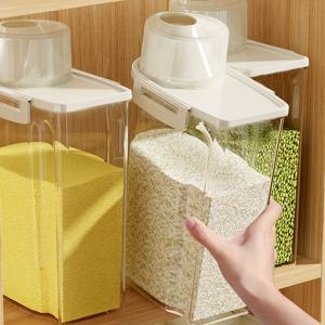 TEMU 측정 눈금이 있는 4/6개 밀폐 식품 보관 용기, 60oz/88oz - 냉장고 정리용 투명 플라스틱 곡물 및 향신료 디스펜서, 쌀, 시리얼, 파스타 등 주방 필수품, 주방 보관 솔루션, 장식적인 주방 캐니스터, 밀폐 저장