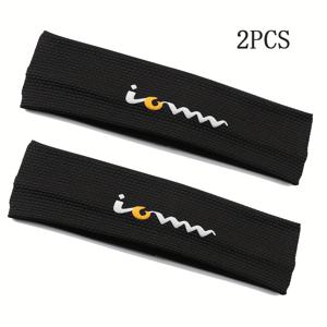 TEMU 2개 조절 가능한, 땀 흡수 헤드밴드 - 블랙 'W' 로고, 미끄럼 방지, 탄력, 통기성 있는 폴리아미드 혼방 소재 - 체육관, 사이클링, 러닝, 테니스 등에 적합 - 기계 세척 가능, 스포츠 헤드가리 | 세련된 헤드밴드 | 폴리아미드 혼방|머리띠