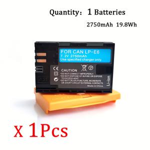 TEMU 에데코이 LP-E6/LPE6N/LPE6P 캐논 EOS R/R5/R6/R7/5DS/6D/7D/60D/70D/80D/XC10/XC15 & 5D/6D/7D 시리즈 카메라용 충전식 리튬-폴리머 배터리 - 7.2V 2750mAh 고용량, 내구성 및 안전한 디자인, 텍스처 표면, 슬림한 배터리 디자인, 고용량 배터리