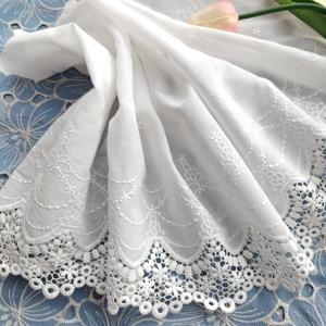 TEMU 1 야드 화이트 레이스 트림 DIY 스커트 소매용 - 30cm 폭, 꽃무늬 패턴 천 리본, 자수 및 공예 장식용, 의류용 자수 용품
