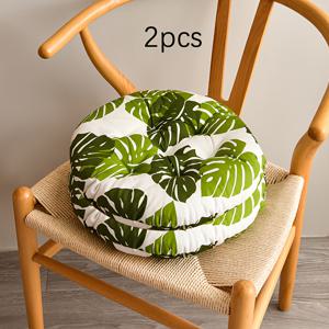 TEMU 2pcs 두꺼운 둥근 의자 , 우아한 꽃무늬 프린트 - 내구성 있는 폴리에스터, 기계 세탁 가능, 식당 의자, 사무실, 타티미 매트에 적합, 사무실 의자 쿠션, 현대적인 디자인, 무접착 구조