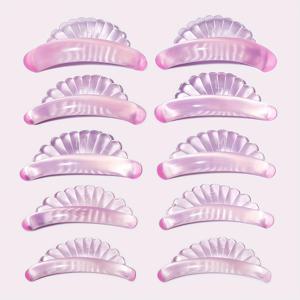 TEMU 5쌍 재사용 가능한 쉘 스타일 속눈썹 연장 접착 로드 - 3D 컬러 소프트 핑크 파스텔 색상, 알코올 & 배터리 없는 속눈썹 펌 컬링, 손상 없는 스타일링, 눈속눈썹 컬러 키트, 배터리 프리 컬러, 우아한 뷰티 액세서리, 내구성 있는 뷰티 도구
