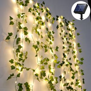 TEMU 1팩, 50/100 LED 태양광 아이비 스트링 라이트, 8가지 모드 솔라 구리선 페어리 라이트, 야외 정원, 벽, 발코니, 울타리, 나무, 결혼식, 파티, 레스토랑 분위 조성, 텐트, 캠핑, 크리스마스 장식용