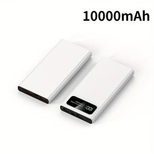 TEMU 10000mAh/20000mAh 고속 충전 모바일 파워뱅크, 듀얼 LED 라이트 파워뱅크, 타입-C 듀얼 입력/출력, 대형 스크린 LED 디스플레이, 듀얼 USB 및 타입-C 유니버설 충전기, 배터리 구동, 충전식 리튬 폴리머 배터리, 아이폰, 폰용|보조배터리|C타입충전기|보조배터리20000