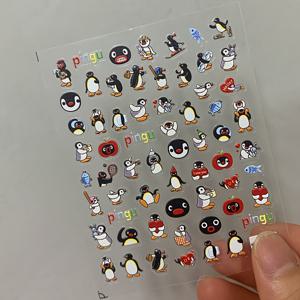 TEMU 귀여운 펭귄 및 만화 과일 디자인 네일 스티커 - 자체 접착, 재사용 가능한 폴리비닐 아크릴 스티커 - 핀, 폰 케이스, 거울, 리모컨 및 더 많은 것에 사용할 수 있는 하이포알러겐, DIY 공예 용품 | 재미있는 디자인 | 하이포알러겐 스티커|네일재료