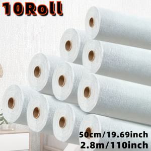 TEMU 10롤 3D 벽지 먼지벽 수리용 - 접착제 불필요, 텍스처 패브릭, 무늬, 롤당 50cm x 2.8m, 매트 마감, 욕실 및 홈 리노베이션, 현대적 벽지, 스태틱 클링 설치