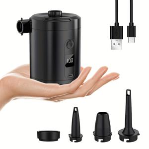 TEMU 휴대용 에어 펌프, 미니 USB 충전식 5200mAh 배터리, 에어매트리스·수영링·진공 보관백 공기 주입 펌프, 다기능 아웃도어 캠핑 펌프