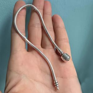 TEMU 1pc Y2K 스타일 하이오알러지닉 실버 브레이슬릿 3mm 뱀 뼈 체인, DIY 장식/비즈 조각 보석 수공예 선물 액세서리