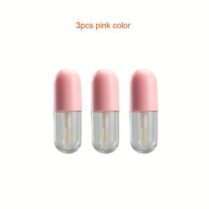 TEMU 3pcs 귀여운 미니 바탕 화장품 및 에센스 병 브러시 포함 - 5ml/0.169oz 누출 방지 투명 립스틱 여행 디스펜서, 액체 메이크업, 휴대용 화장품 용기, 여행 화장품 보관 | 귀여운 화장품 디자인 | 누출 방지 디자인|립스틱