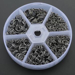 TEMU 1200개/박스 DIY 주얼리 커넥터 키트, 4mm/5mm/6mm/7mm/8mm/10mm 사이즈 싱글 링, 점프 링 포함, 액세서리 제작용 고정 루프, 팔찌 및 발찌 커넥터, 목걸이 오픈링, 핸드메이드 비드 클라스프, 펜던트 귀걸이 커넥터, 스페이서 비드, 가방 열쇠고리 및 실 끝 커넥터, DIY 공예용|반지사이즈