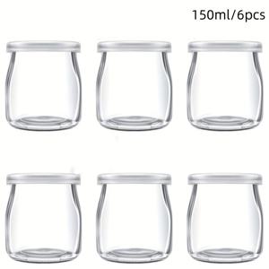 TEMU 100ml/150ml/200ml 투명 요거트 용기, 다용도 디저트 보관통, 잼·꿀·캔디용, 식기세척기 및 전자레인지 사용 가능, BPA 프리