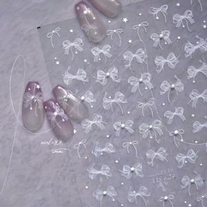 TEMU 5D 엠보싱 패션 보우 네일 패치 - 귀엽고 달콤한 DIY 네일 액세서리, 저알레르기 레진, 매트 표면, 플라스틱 표면에 적합, 자체 접착식 | 귀여운 네일 아트 | 자체 접착 스티커, 네일 액세서리