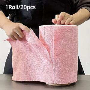 TEMU 1롤/20장, 40롤 울트라 파이버 클리닝 와이프, 재사용 가능한 주방 타월 롤, 다목적 행주 대체품, 거실 및 주방 청소 용품에 적합
