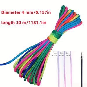 TEMU 30m 2mm/3mm/4mm 나일론 우산 로프 - 122lb 인장 강도 다색 꼬임 코드, DIY 팔찌 제작, 백팩 보강 및 야외 공예용, 팔찌 만들기 끈, 공예 재료, 선명한 색상 공예 끈, 고품질 공예 소재, 얇은 원형 끈, 수제 아티스트용|스트링백팩