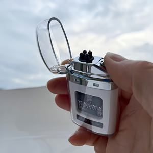 TEMU 1개 투명 USB 충전식 전자 라이터, 컴팩트 & 초경량 리필 불필요 점화, 안전 잠금 및 원터치 버튼, 캠핑/사무실/여행용 투명 케이스 - USB 기기 호환, 스타일리시 가젯, 신뢰성 메커니즘, 재충전 가능, 아웃도어 애호가를 위한 제품|케이스|악세사리