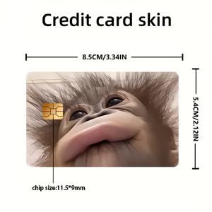 TEMU 뱅크 카드, 신용 카드, 체크 카드, 교통 카드, 객실 키 카드용 재미있는 고릴라 테마 스티커|카드스티커