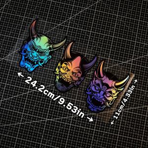 TEMU 3개 프라지나 마스크 레이저 각인 비닐 스티커 - 자동차, , 랩탑 및 스케이트보드용 호러 애니메이션 일본 JDM