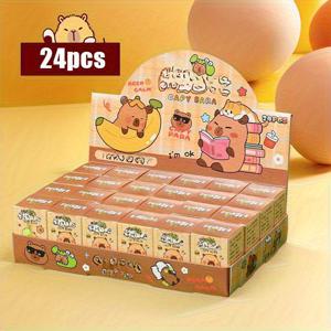 TEMU 24개 크리에이티브 새로운 카피바라 키체인 세트, 카바라 키링, 가방 장식, 미니 펜던트 귀여운 조리, 파티 선물로 완벽, 배낭에 걸 수 있는 완벽한 선물, 친구, 선생님, 또는 학생 보상으로도 선물할 수 있습니다.|백팩