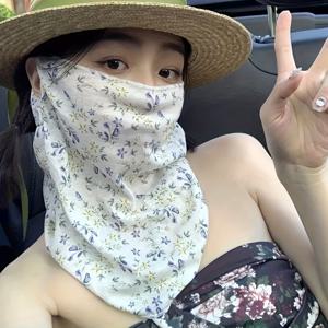 TEMU 가을 꽃무늬 마스크, 야외 스포츠용 숨막히는 더위와 작별, 편안한 착용감. 아이스 감촉 원단 필수품, 가을 겨울용, 귀여운 디자인, 휴가·해변 선물|마스크