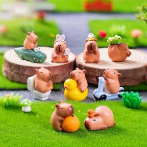 TEMU 12개 미니 귀여운 수달과 친구들 세트, 조경 장식품, 레진 소재, DIY 룸, 데스크탑, 요정 정원, 어항 등
