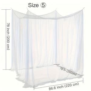 TEMU 초대형 킹 사이즈 모기장 79x79x70인치 - 고밀도 300D 메쉬, 15개 통풍구, 내구성 있는 4점 걸이 시스템, 침실용 화이트 캐노피, 실내/외부 사용 가능, 세탁기 사용 가능, 모기 방지, 통기성 원단, 견고한 구조, 가족 안전, 캠핑 장비, 경량 디자인, 강화된 스티칭