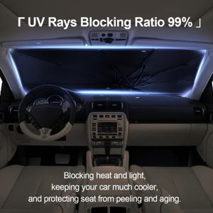 TEMU UV 차단 선쉐이드 UPF50+ | 열차단 및 자외선 차단, 간편한 사용 자동차 내부 액세서리, 대부분의 차량에 적합, 세련된 블랙 디자인, 롤업형 자동차 선커튼|차량햇빛가리개|인테리어소품|자동차햇빛가리개