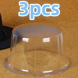 TEMU 3pcs 플랫 탑 캡 홀더, 스트로우 모자, 트위드 모자 및 비치 모자 프로텍터, 휴대용 PVC 플라스틱 모자 디스플레이 스탠드, 22.44 인치