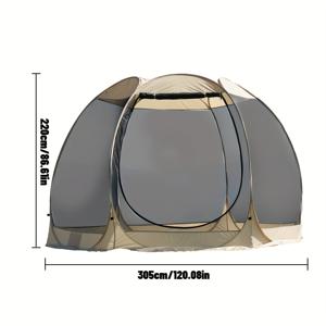 TEMU 6-8인용 휴대용 투명 텐트, 가벼운 모든 계절 가족 캠핑 텐트, 지퍼 잠금, 백야드, 파티오, 공원 및 야외 모험을 위한 카키 내구성 소재, 캠핑, 파티오 쉘터 텐트|텐트