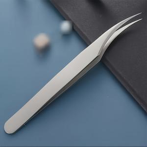 TEMU 1개 실버 스테인리스 정밀 핀셋, 초정교 눈썹 및 블랙헤드 제거용, 연한 베이지 톤에 적합, 미세 팁 디자인