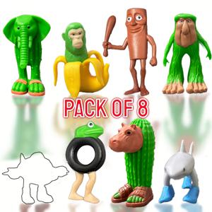 TEMU 8pcs 1 세트 이탈리아 뇌회전 플라스틱 장난감 인형 통통 통통 사후 트랄라 레로 트랄라 장식 조각품, 데스크탑 장식품, 할로윈 크리스마스, 생일 선물
