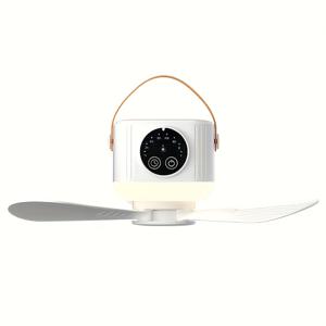 TEMU USB 충전식 휴대용 야외 선풍기 + LED 분위기 조명, 대용량 배터리 장시간 사용 가능, 고속 냉각 개인 팬, 필수 여름 캠핑 도구