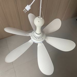 TEMU 조용한 6날 USB 전원 천장 선풍기, 캠핑 침대 및 기숙사 텐트용 휴대용 행잉 팬 - 리모컨 없음|실링팬|캠핑선풍기