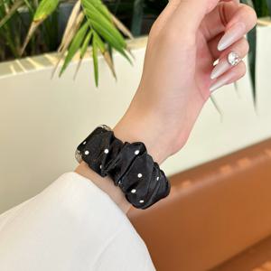 TEMU 폴카 도트 여성용 귀여운 섹시한 탄성 헤어 밴드 스트랩, 애플워치 밴드 호환 (38mm/40mm/41mm/42mm/44mm/45mm/49mm) - 울트라/Series SE/S10/S9/8/7/6/5/4/3/2/1 모델 지원, 심플하고 스타일리시한 패션 액세서리, 직장/데이트/모임/스포츠/사계절에 완벽