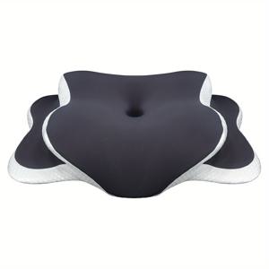 TEMU 조절 가능한 목 베개, 경추 지지 베개, 인간공학적 교정 목 휴식, 측면 수면자, 등 수면자 및 복부 수면자용 느린 회복 나비 베개|허리보호대|목베개