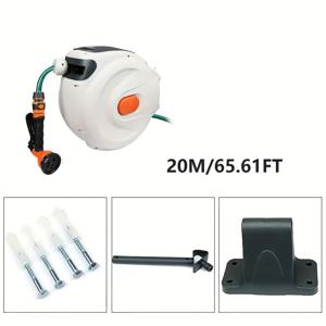 TEMU 30m/98.42ft | 20m/65.6ft | 10m/32.8ft 자동차 세차 및 정원용 듀얼 목적 고압 콤보 키트, 자동 방지 리얼 + 스마트 가드닝 시스템, 대형 파이프 랙, 자동 배수 호스, 고품질 4방향 스프레이 노즐 포함 • 가정용 차량 세차, 벽걸이, 조경, 식물 물주기, 애완동물 목욕, 마당 청소에 적합