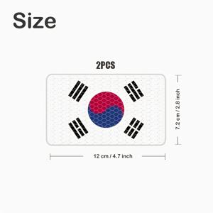 TEMU 2개입 고가시성 한국 국기 반사 스티커 - 내구성, 방수 및 자외선 차단 후방 거울, 범퍼, 트럭, 헬멧용 접착식 데칼 - 광택 마감 야간 시야 향상 창문 스티커|태극기