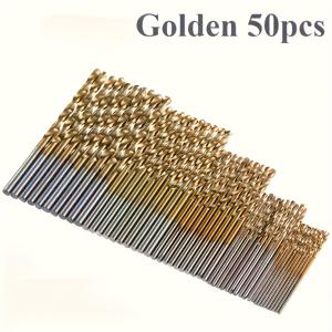 TEMU 50개 HSS 드릴 비트 세트 - 1-3mm 강철용, 원형 설치, 금속 및 목공용 정밀 스파이럴 페탈 디자인, 내구성 혼합 사이즈, 전기 드릴 및 DIY에 적합 | 스파이럴 페탈 드릴 비트