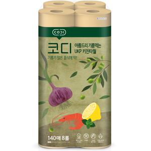 TEMU 코디 키친타올 기름먹는 140매 X 8롤 1개