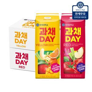 TEMU 연세유업 과채데이 과채음료 옐로우 24팩 + 레드 24팩 (총 48팩) /과일주스/야채주스/포도주스/사과주스