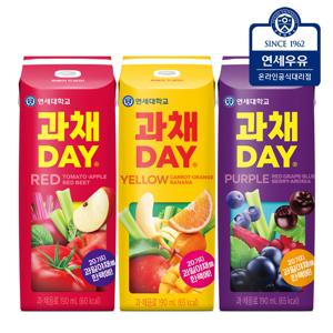 TEMU 연세유업 과채데이 과채음료 레드 24팩 + 옐로우 24팩 + 퍼플 24팩 (총 72팩) /과일주스/야채주스/포도주스/사과주스