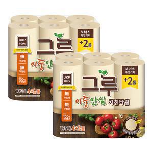 TEMU 그루 UKP 무표백 키친타올 135매 6롤 2팩