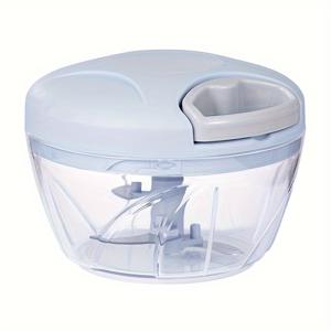 TEMU 500ml 수동 식품 다지기 - 다용도 마늘 프레스, 야채 커터 & 고기 미니서, 스테인리스 스틸 블레이드, ABS 플라스틱 컨테이너, 쉬운 음식 준비를 위한 주방 가제트, 야채 분쇄기 | 사용자 친화적인 주방 용품 | 내구성 있는 주방 도구, 야채 슬라이서 및 다지기|마늘다지기|야채다지기