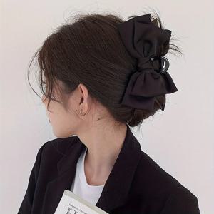 TEMU 우아한 흰색 Bowknot 머리 클로 클립 - 두꺼운 머리를 위한 강력한 홀드 그립 - 미끄럼 방지 머리 턱 클립 액세서리